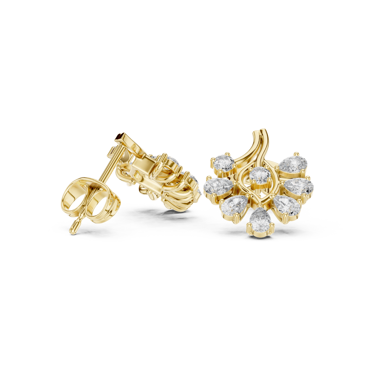 Calysera Floral Diamond Petal Studs