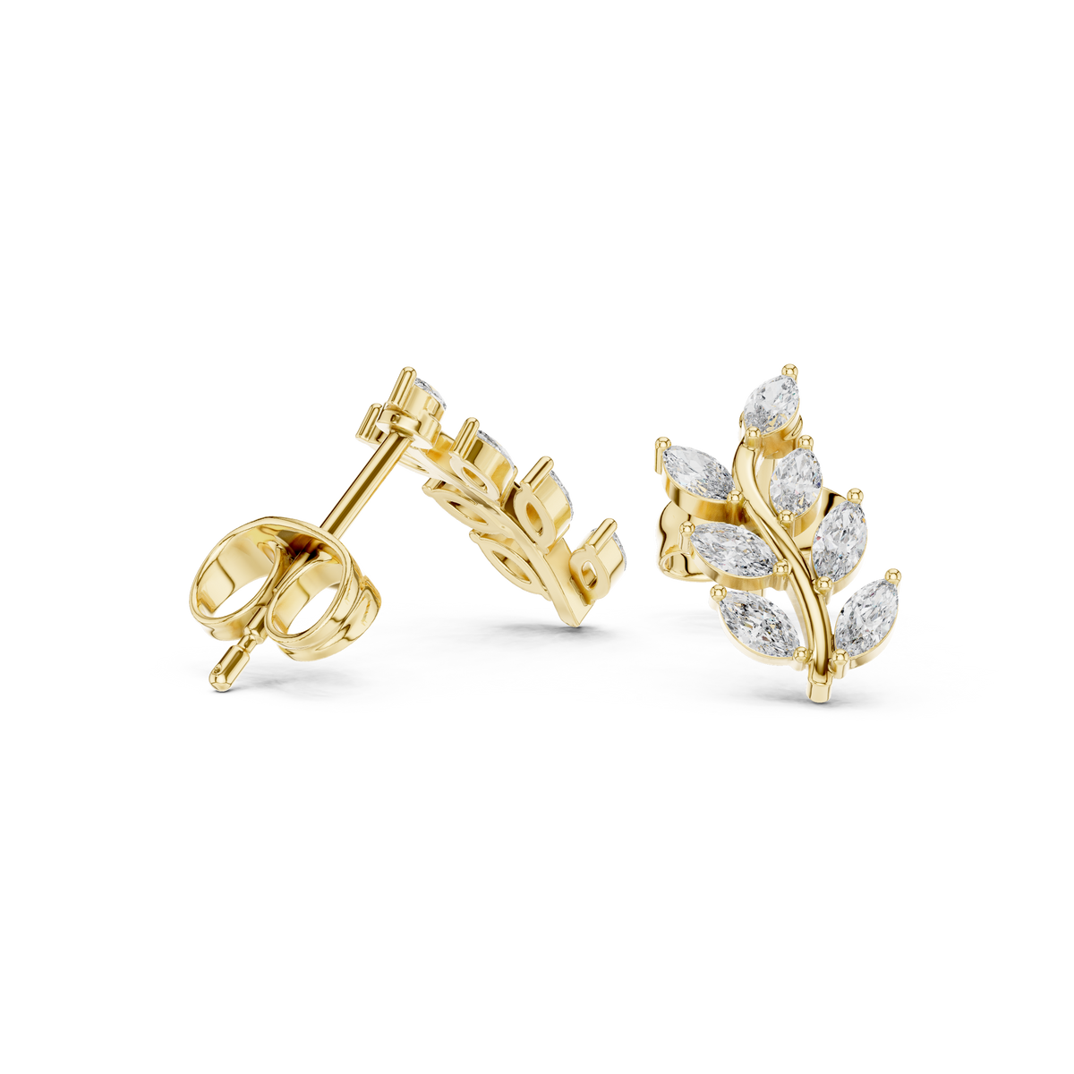 Elvaria Marquise Vine Diamond Studs