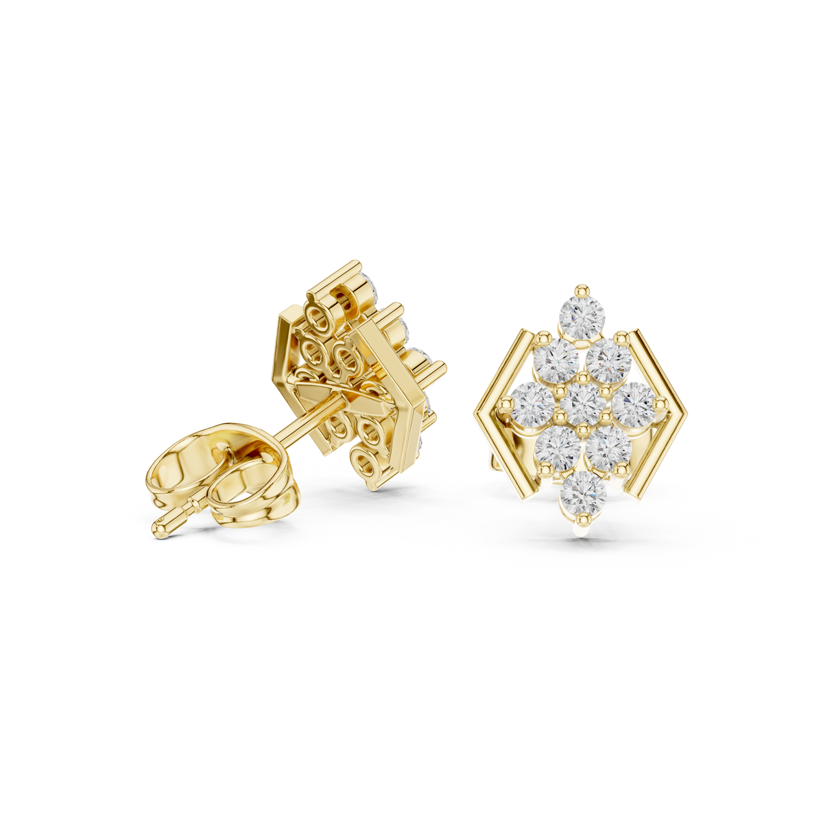Geometric Bloom Frame Studs