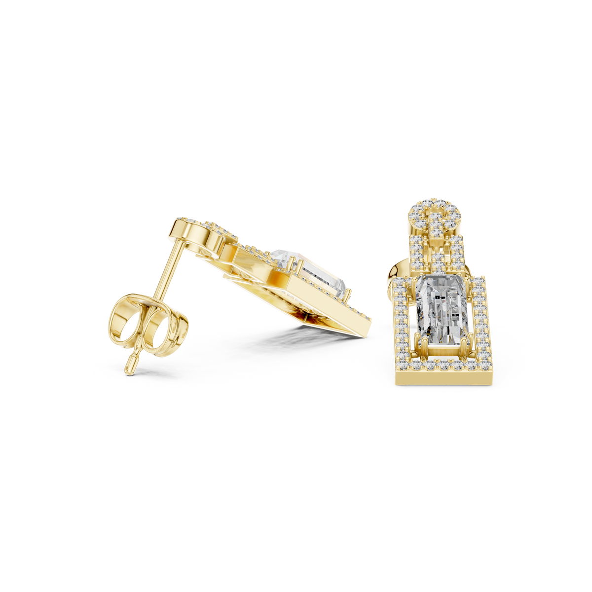 Sorvielle Emerald-Cut Link Drop Earring