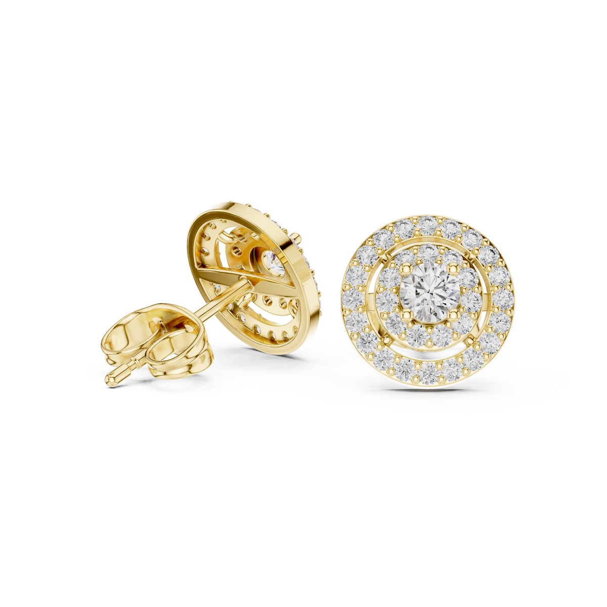 Aurevyn Concentric Double Halo Studs