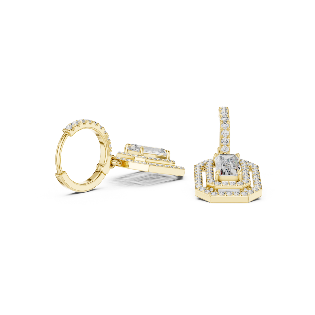 Virella Baguette Frame Hoop Drops
