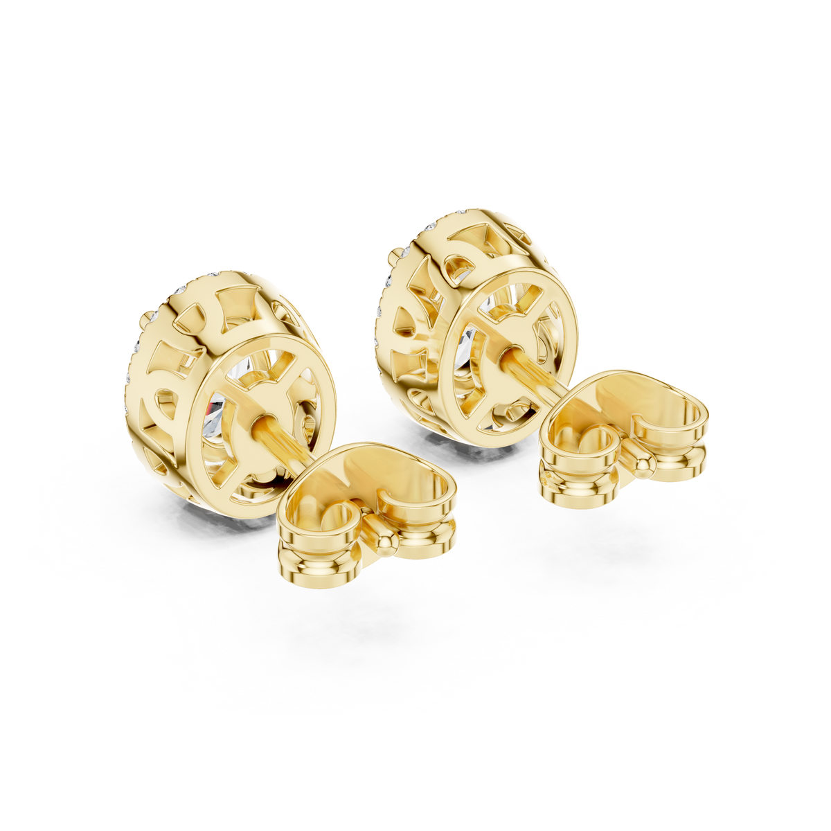 Calista Oval Diamond Halo Studs