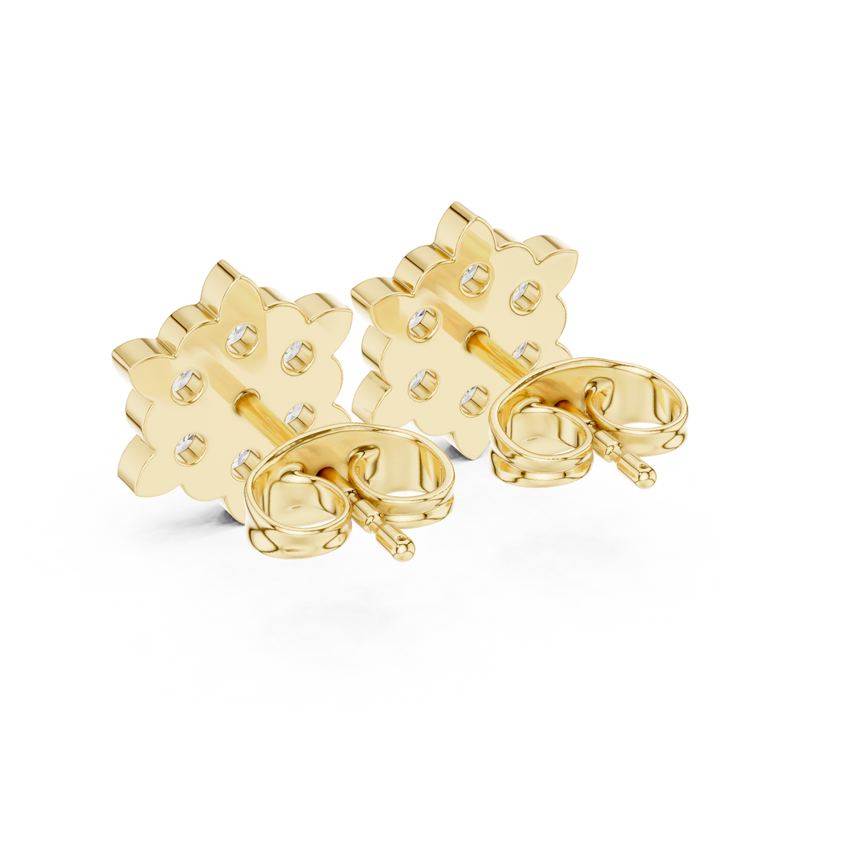 Ornate Dahlia Cluster Diamond Studs