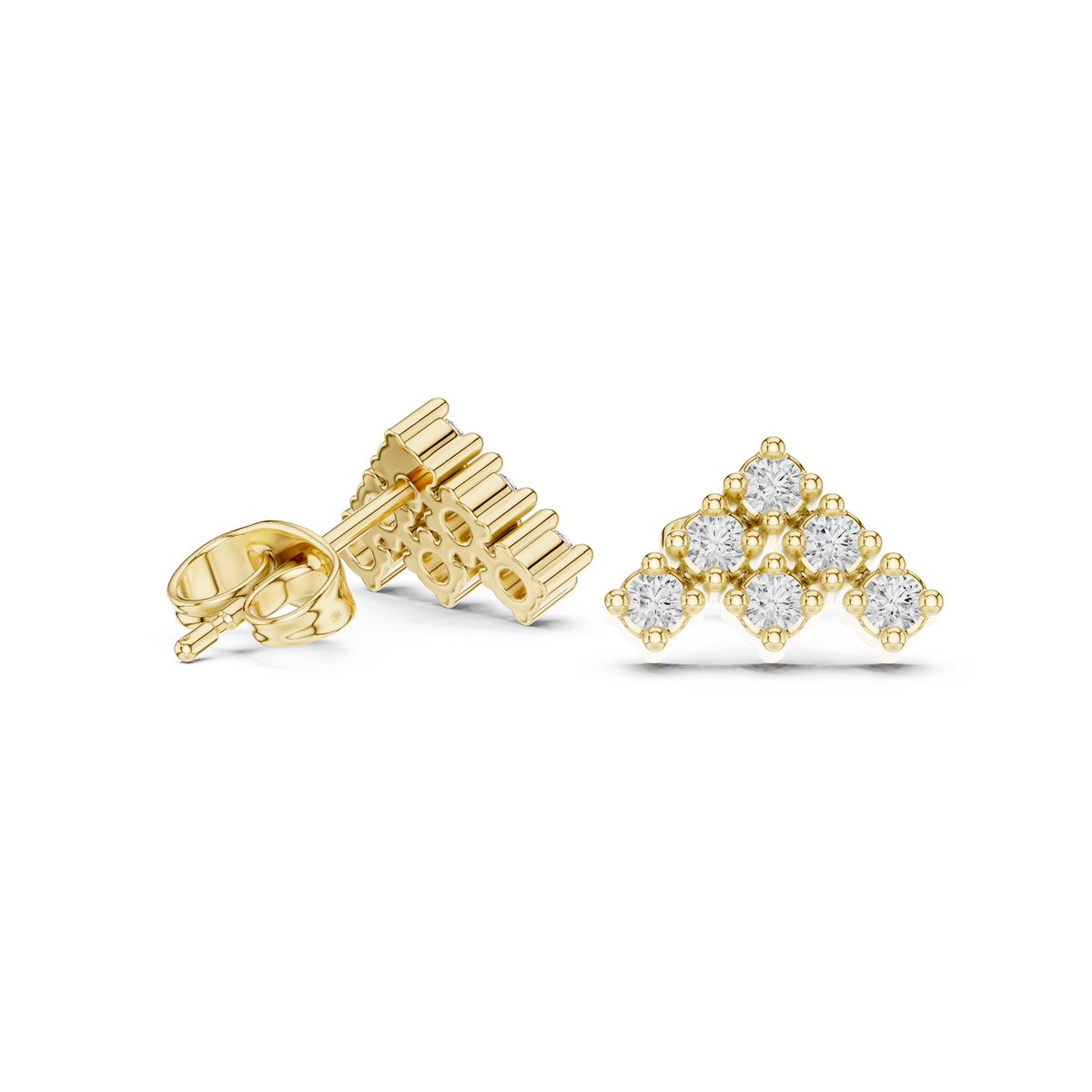 Regal Pyramid Cluster Diamond Studs