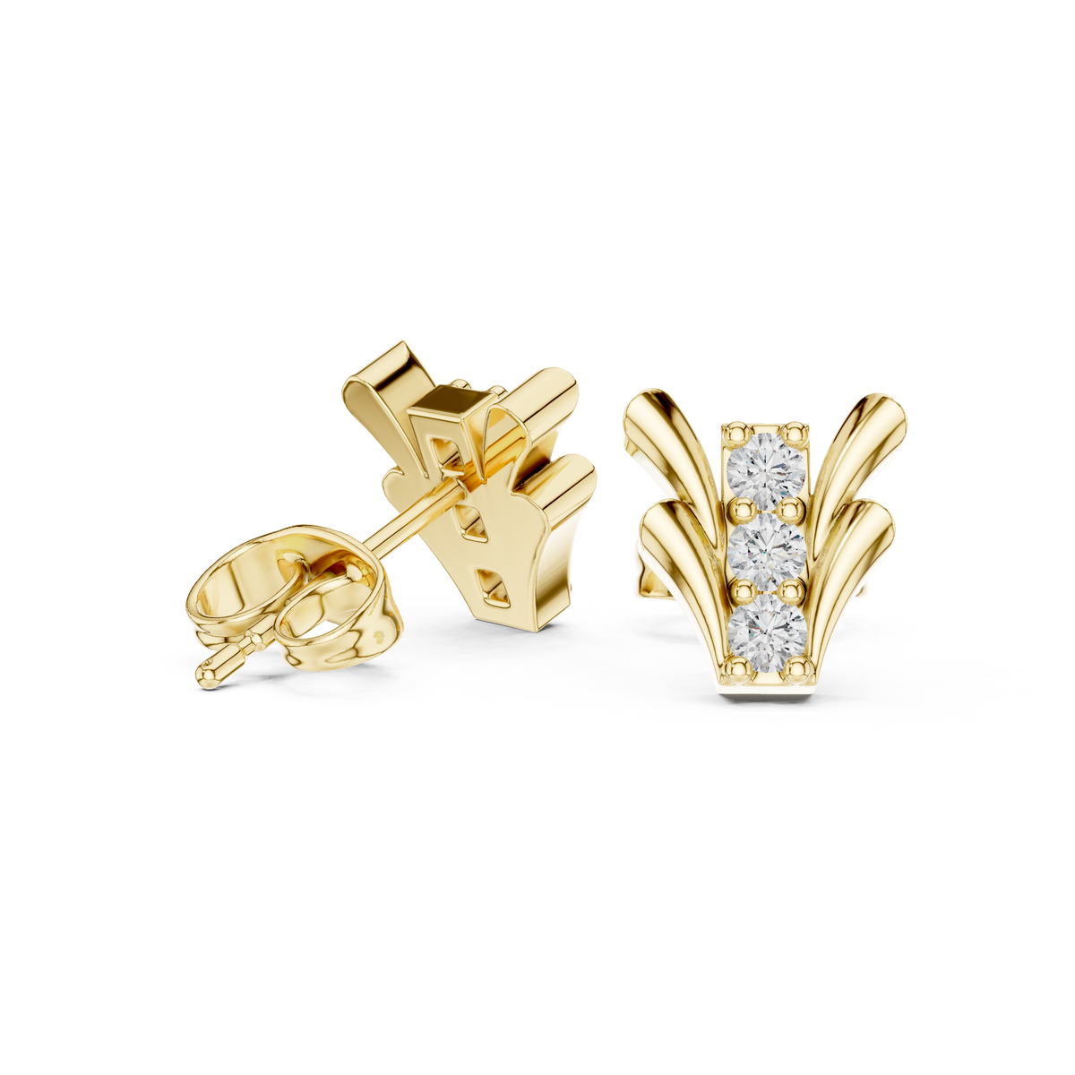 Regal Vine Frame Diamond Studs