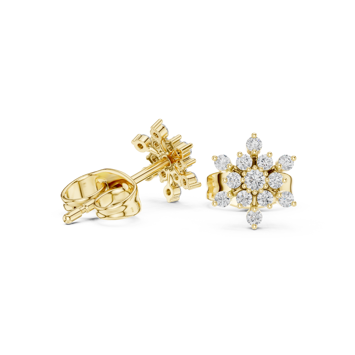 Radiant Floral Cluster Diamond Studs