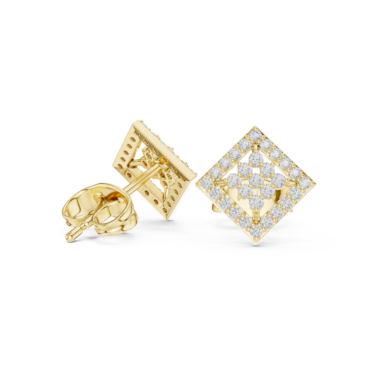 Regal Diamond Lattice Bloom Studs