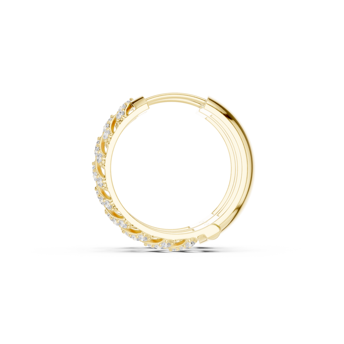 Radiant Chevron Pavé Huggie Hoops