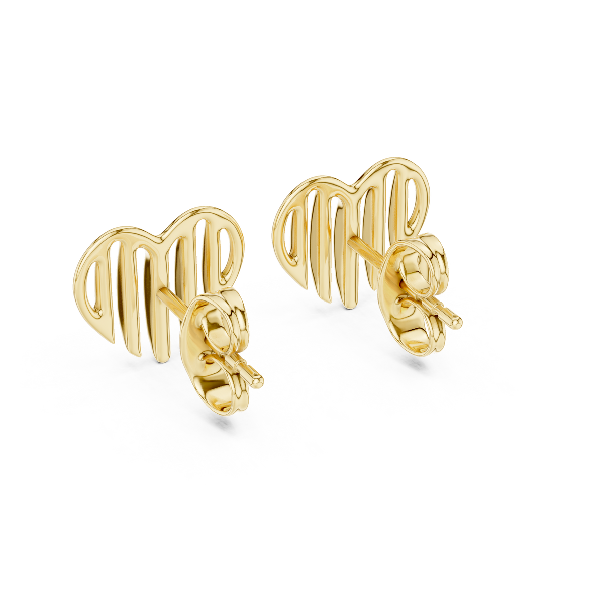 Elegant Cascading Heart Studs