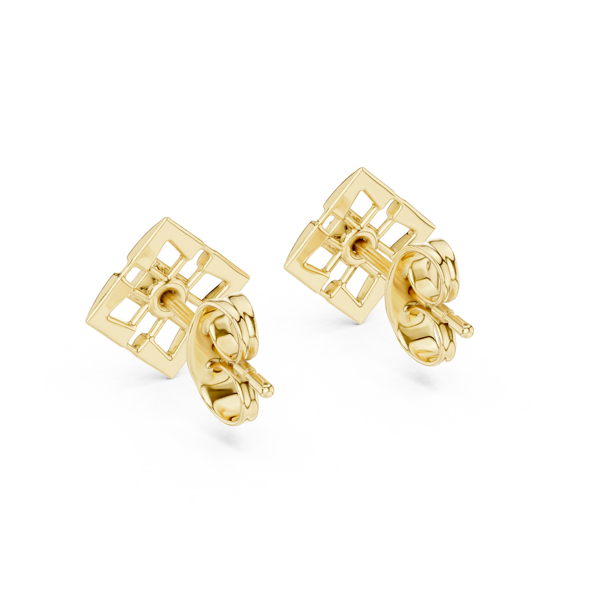 Luminous Lattice Bloom Diamond Studs