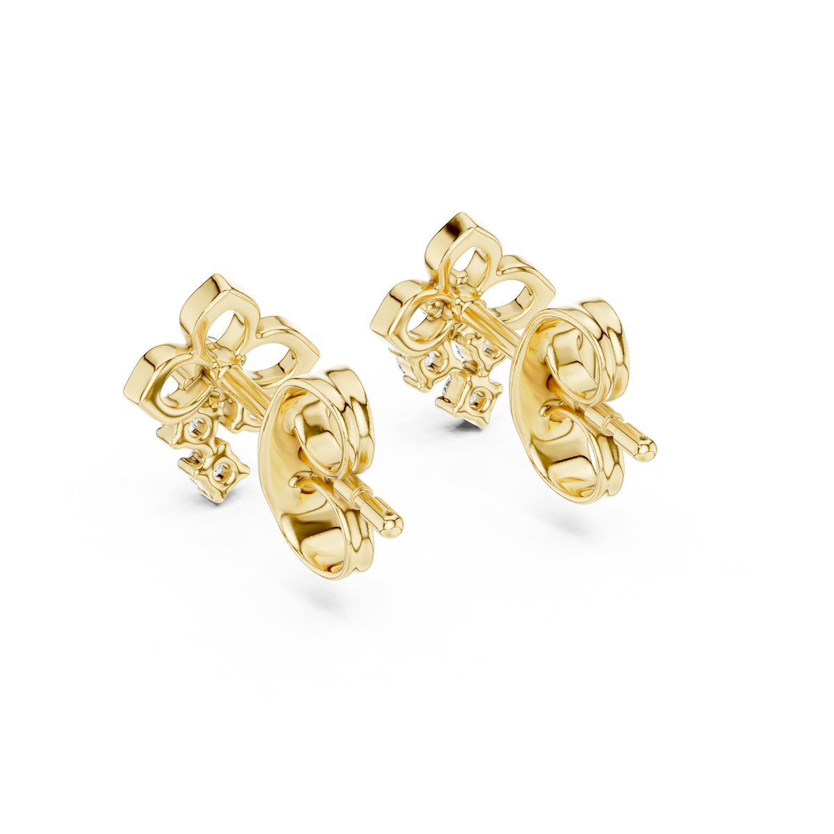 Elegant Floral Cascade Diamond Studs