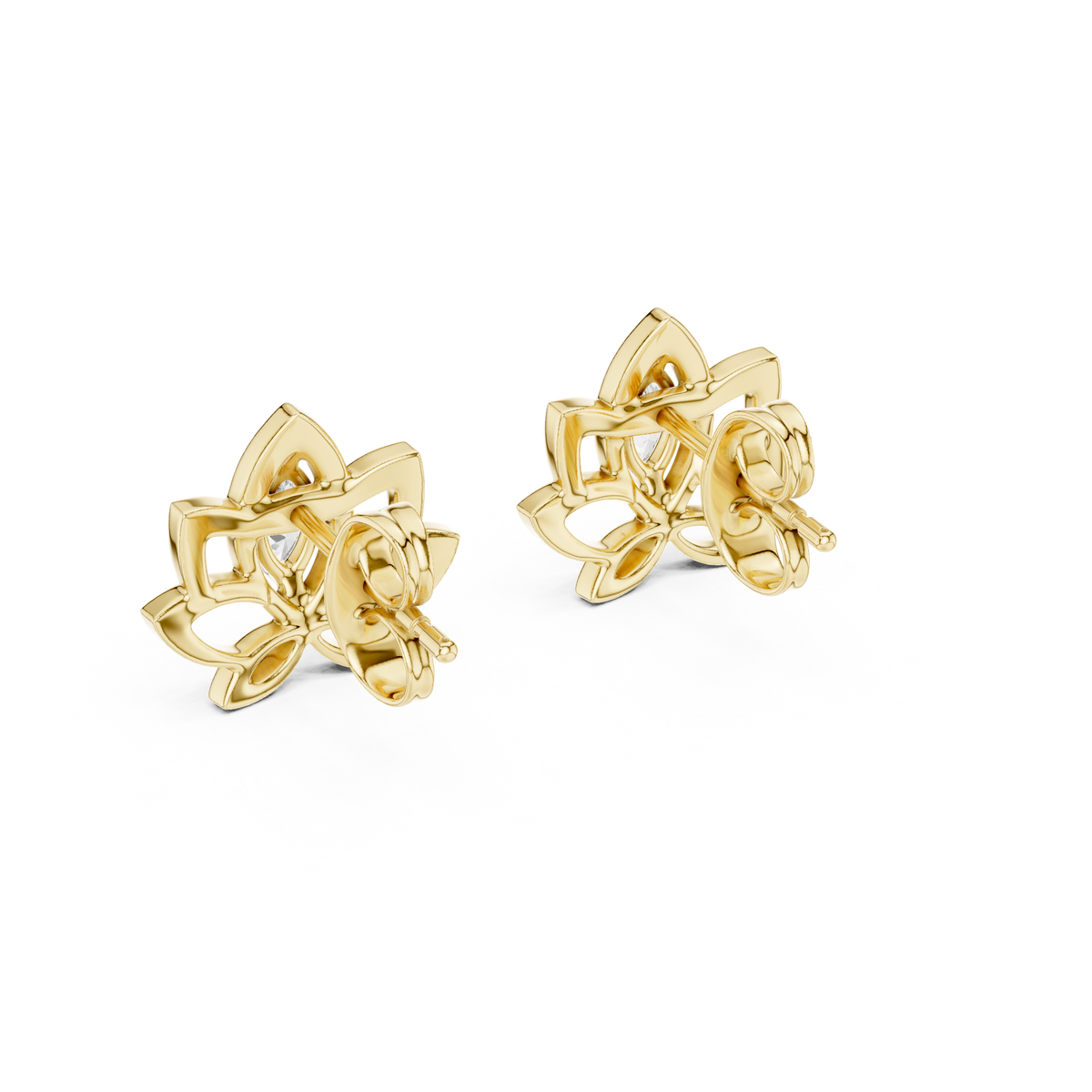 Elegant Lotus Marquise Diamond Studs