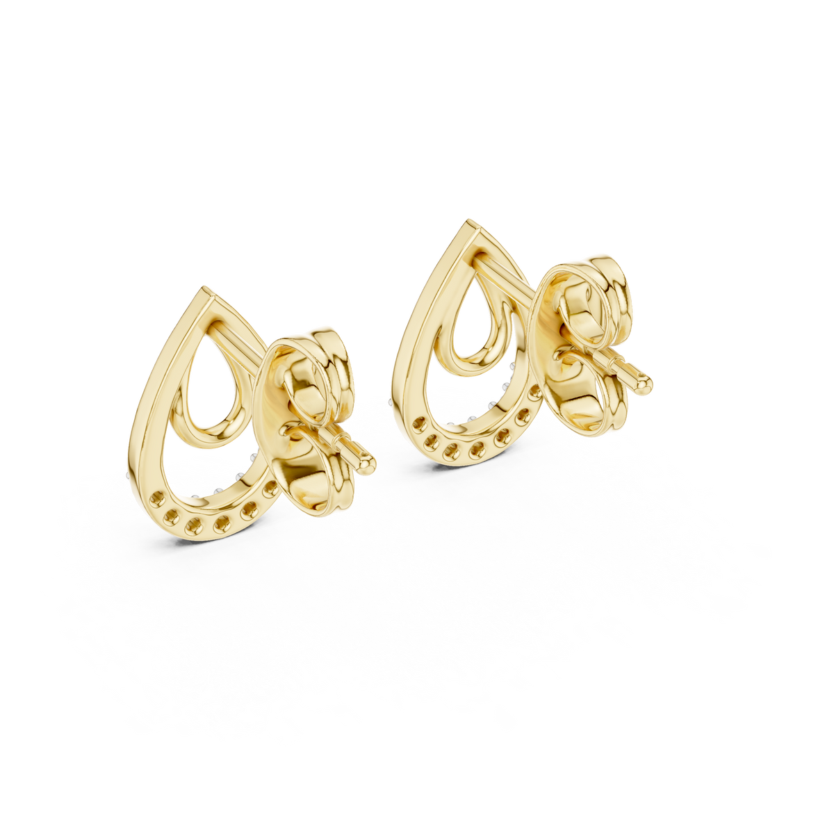 Elegant Interlocking Teardrop Diamond Studs