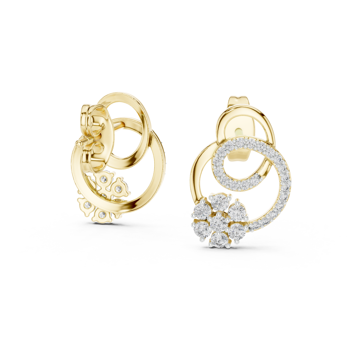 Elegant Interlocking Circle Diamond Studs