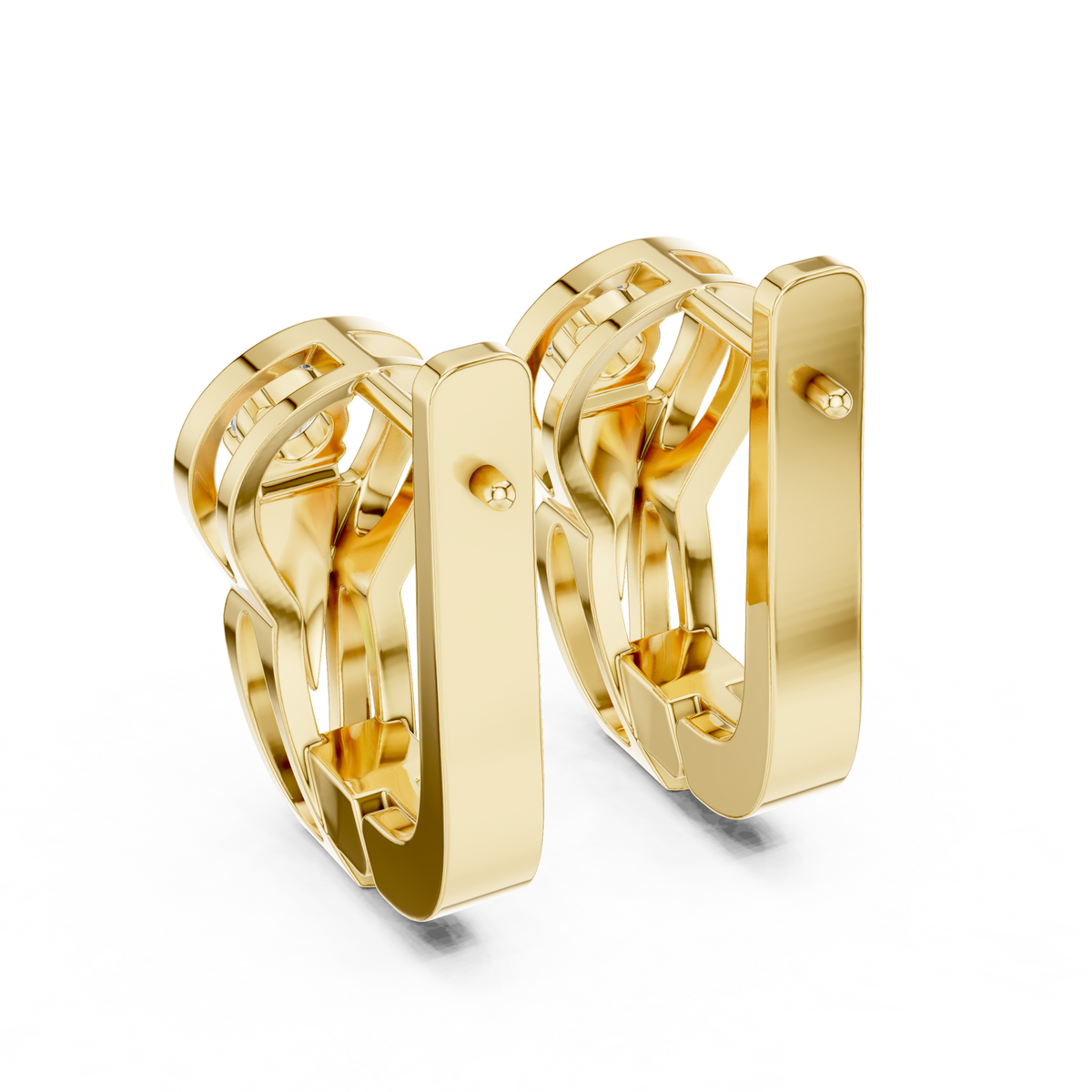 Elegant Oval Frame Solitaire Diamond Hoops