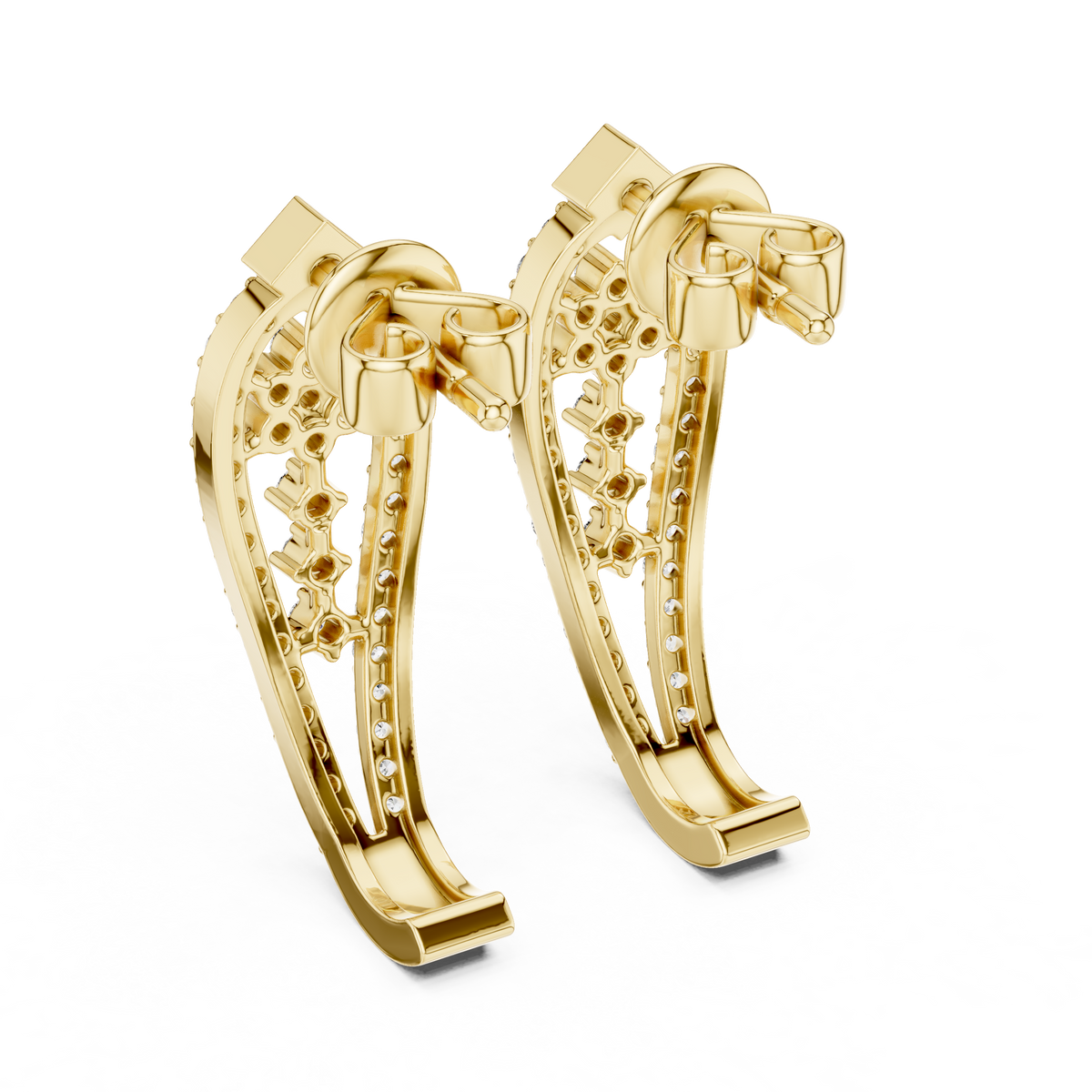 Regal Floral Lattice Diamond Studs