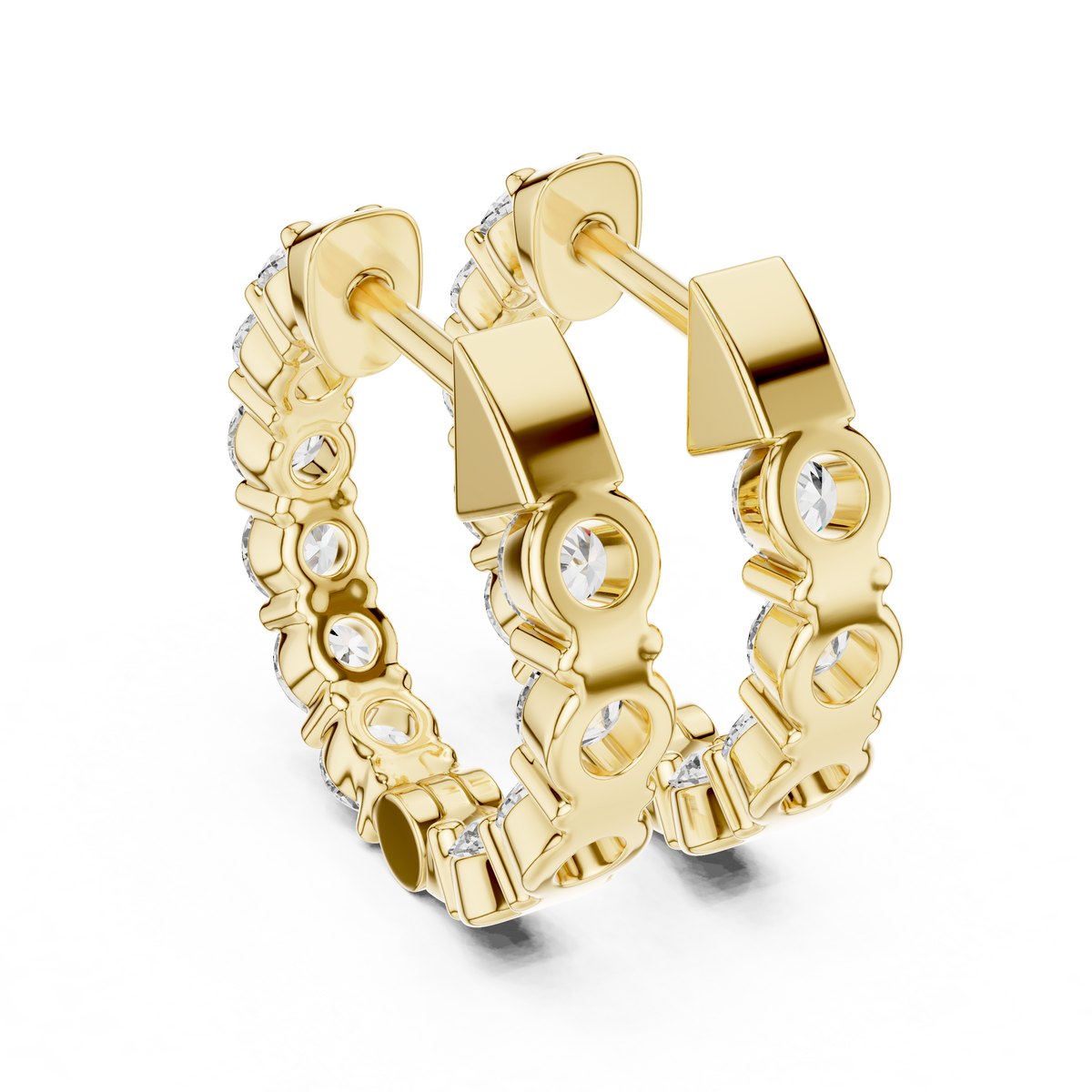 Elegant Five Stone Diamond Hoops