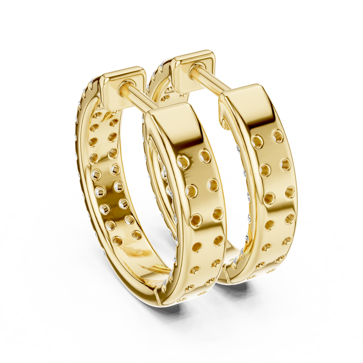 Regal Double Row Diamond Hoops