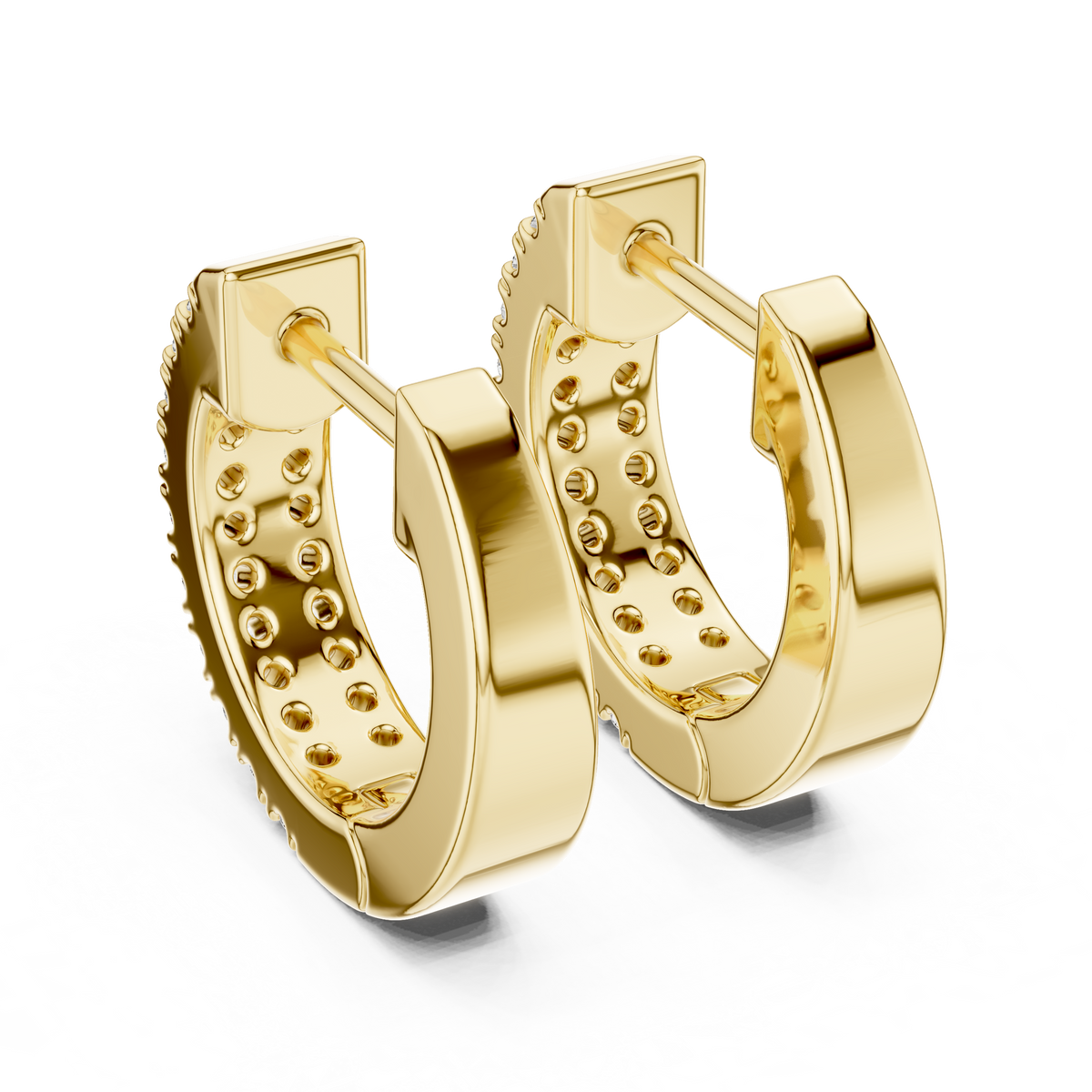Regal Double Row Pavé Diamond Hoops