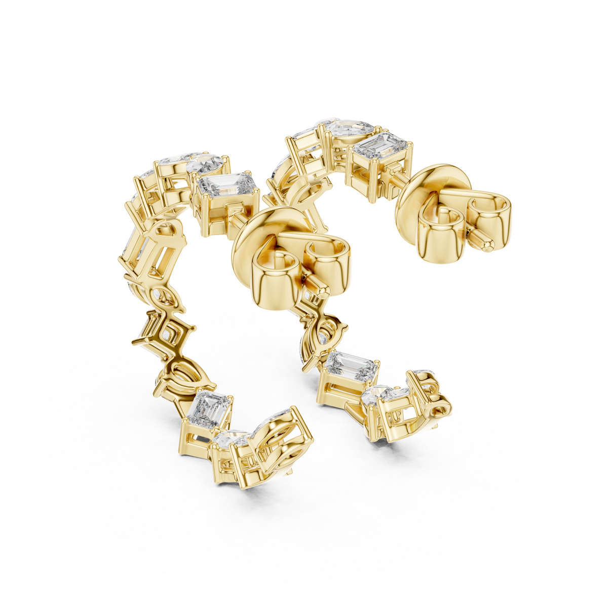 Regal Geometric Multi-Cut Diamond Hoops