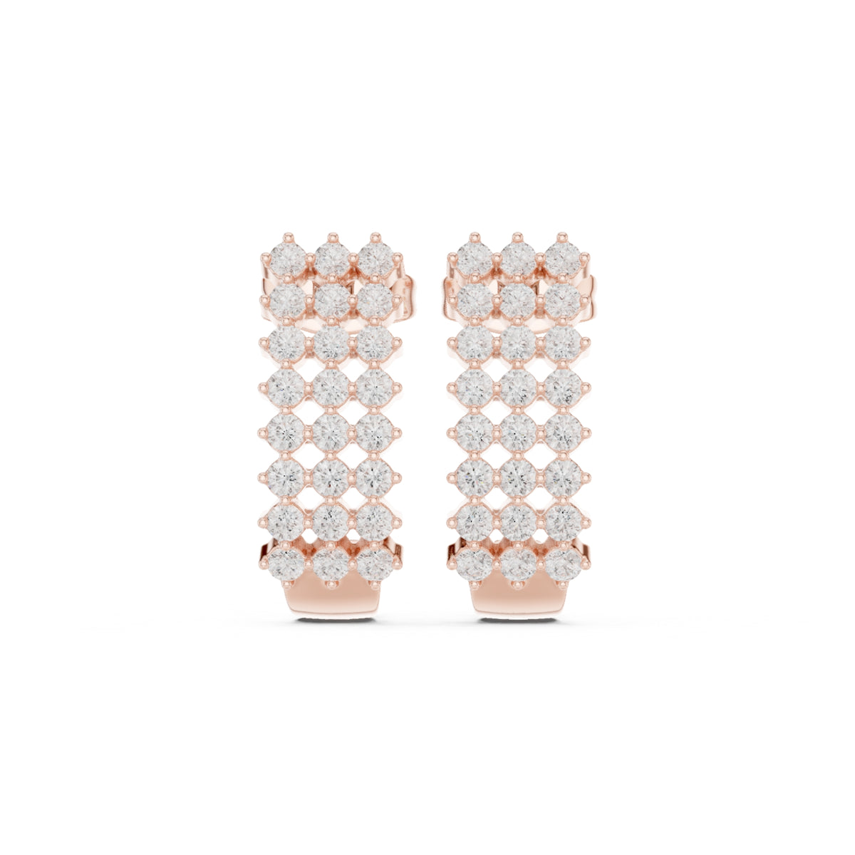 Lustra Luxe Round Lab Grown Diamond Stud Earrings in Gold for Women