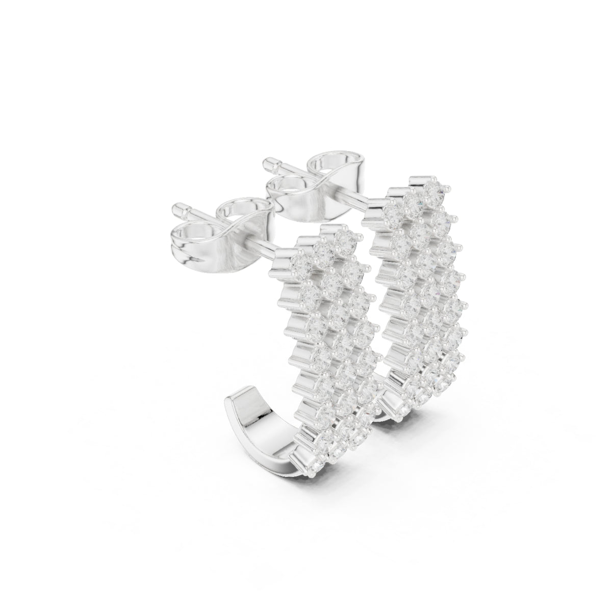 Lustra Luxe Round Lab Grown Diamond Stud Earrings in Gold for Women
