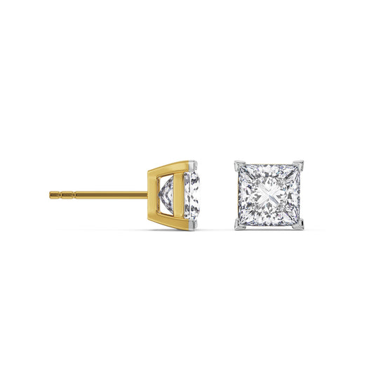 Celestia Princess Cut Solitaire Studs