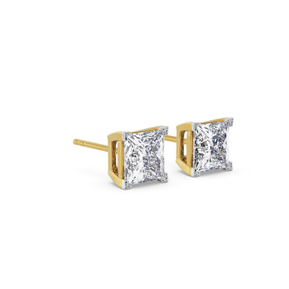 Celestia Princess Cut Solitaire Studs