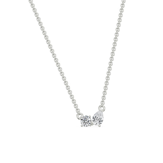 Lunara Round Pear Diamond Pendant