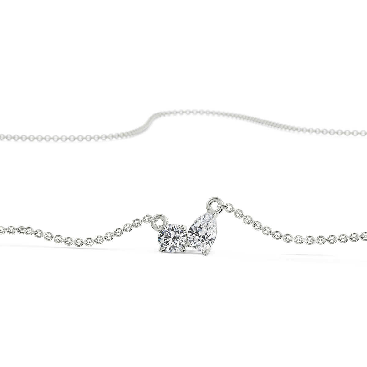 Lunara Round Pear Diamond Pendant