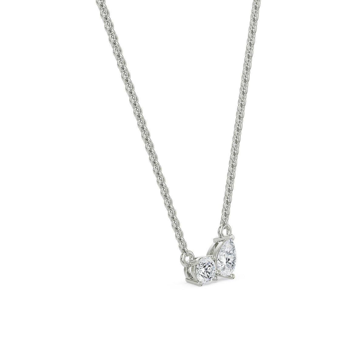 Lunara Round Pear Diamond Pendant