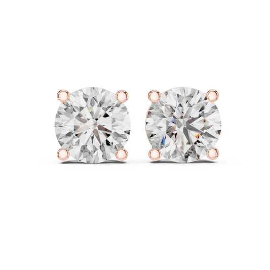 Celestia Crown Diamond Solitaire Stud Earring