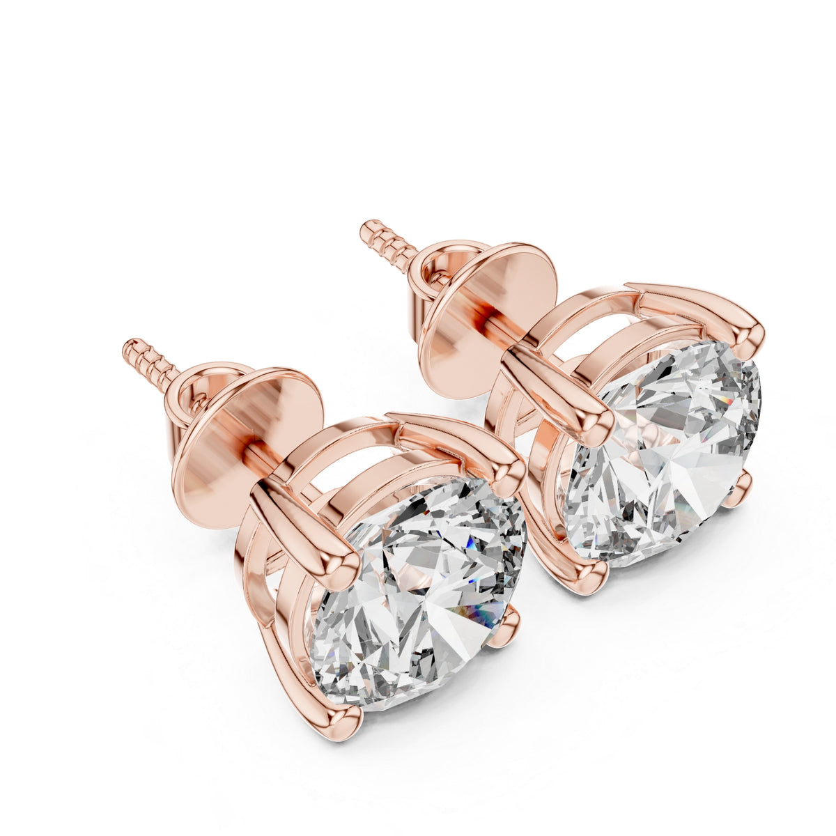 Celestia Crown Diamond Solitaire Stud Earring