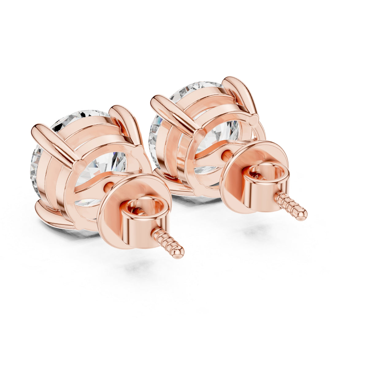 Celestia Crown Diamond Solitaire Stud Earring