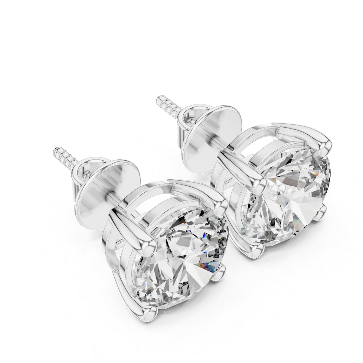 Celestia Crown Diamond Solitaire Stud Earring