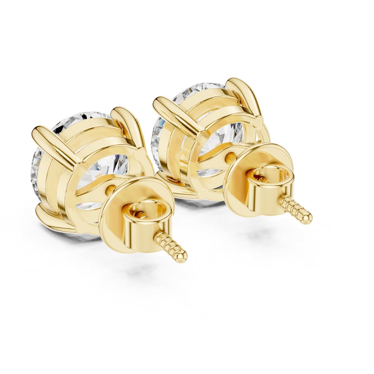 Celestia Crown Diamond Solitaire Stud Earring