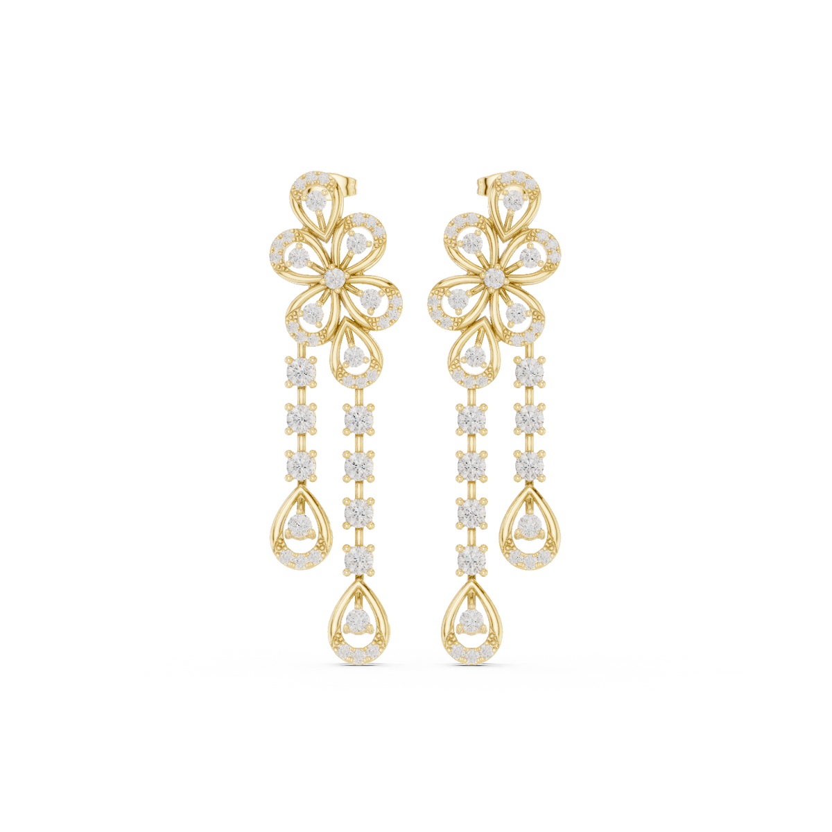 Celestial Bloom Floral Drop Earrings