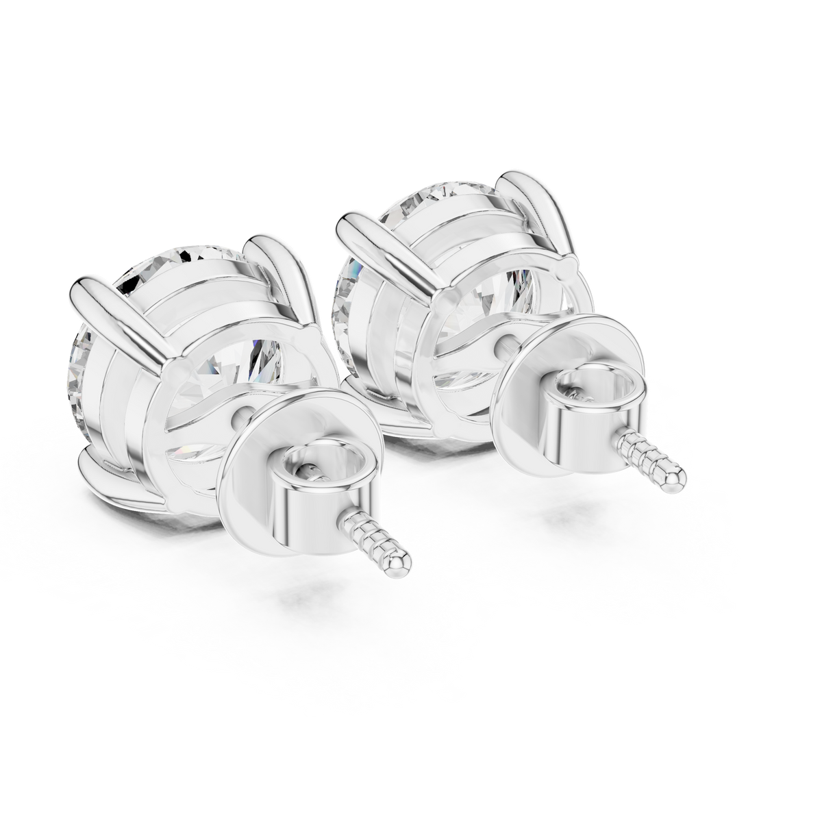 Everyday Round Brilliant Moissanite Solitaire Stud Earrings