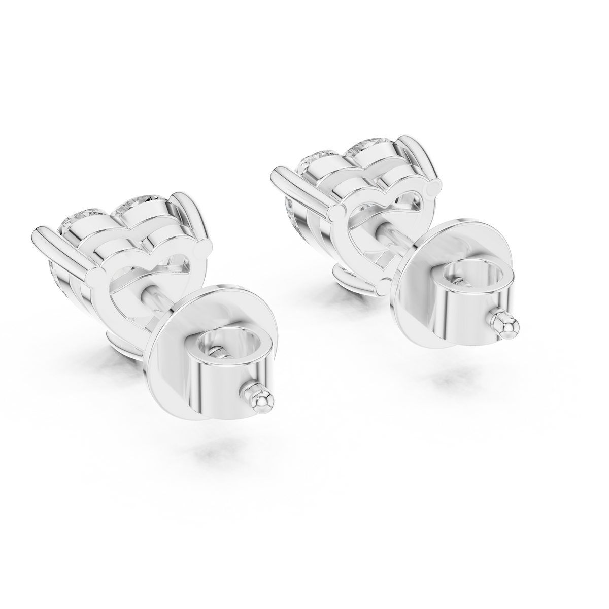 Eternal Love Heart Cut Moissanite Stud Earrings in 925 Sterling Silver