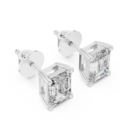 Celestia Emerald Cut Solitaire Studs