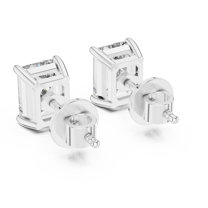 Celestia Emerald Cut Solitaire Studs
