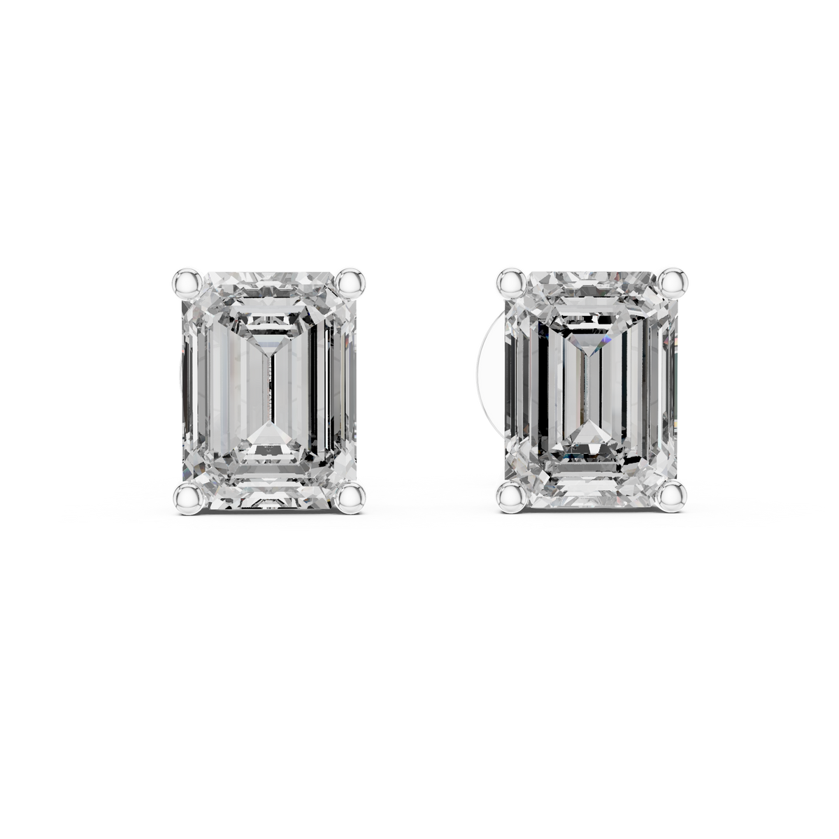 Celestia Emerald Cut Solitaire Studs