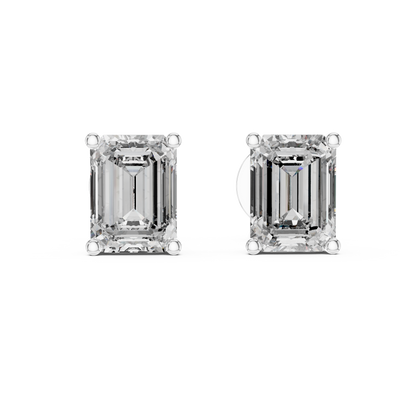 Celestia Emerald Cut Solitaire Studs
