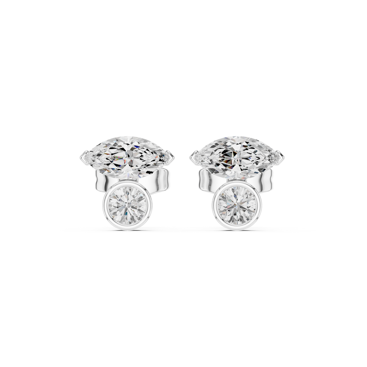 Zavielle Marquise Round Diamond Studs