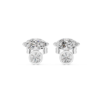 Zavielle Marquise Round Diamond Studs
