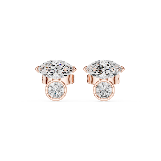 Zavielle Marquise Round Diamond Studs