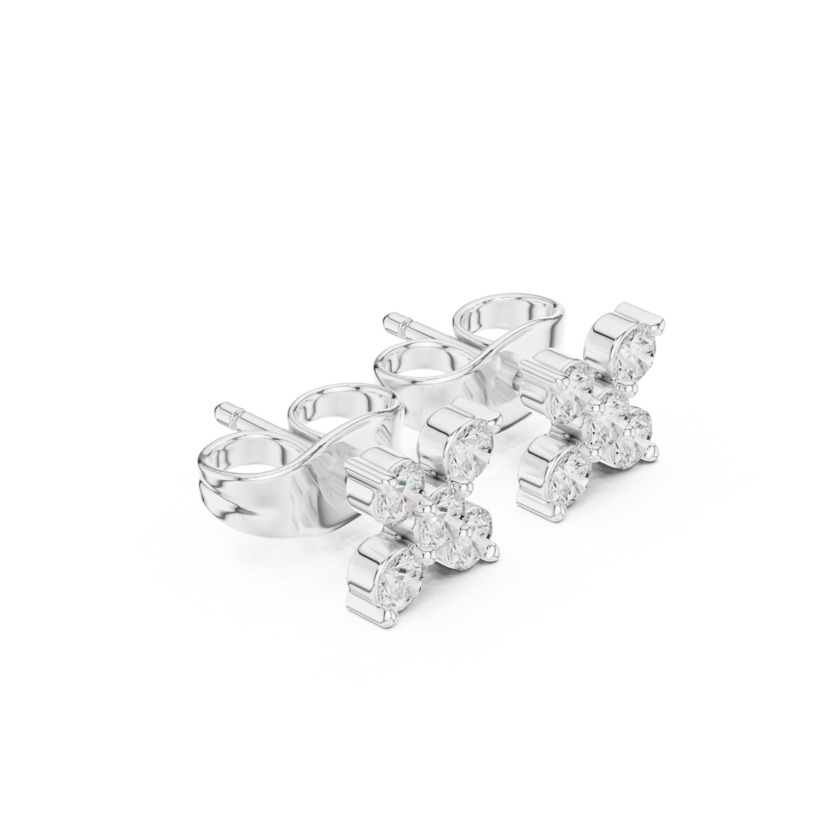 Elaris Round Diamond Blossom Studs