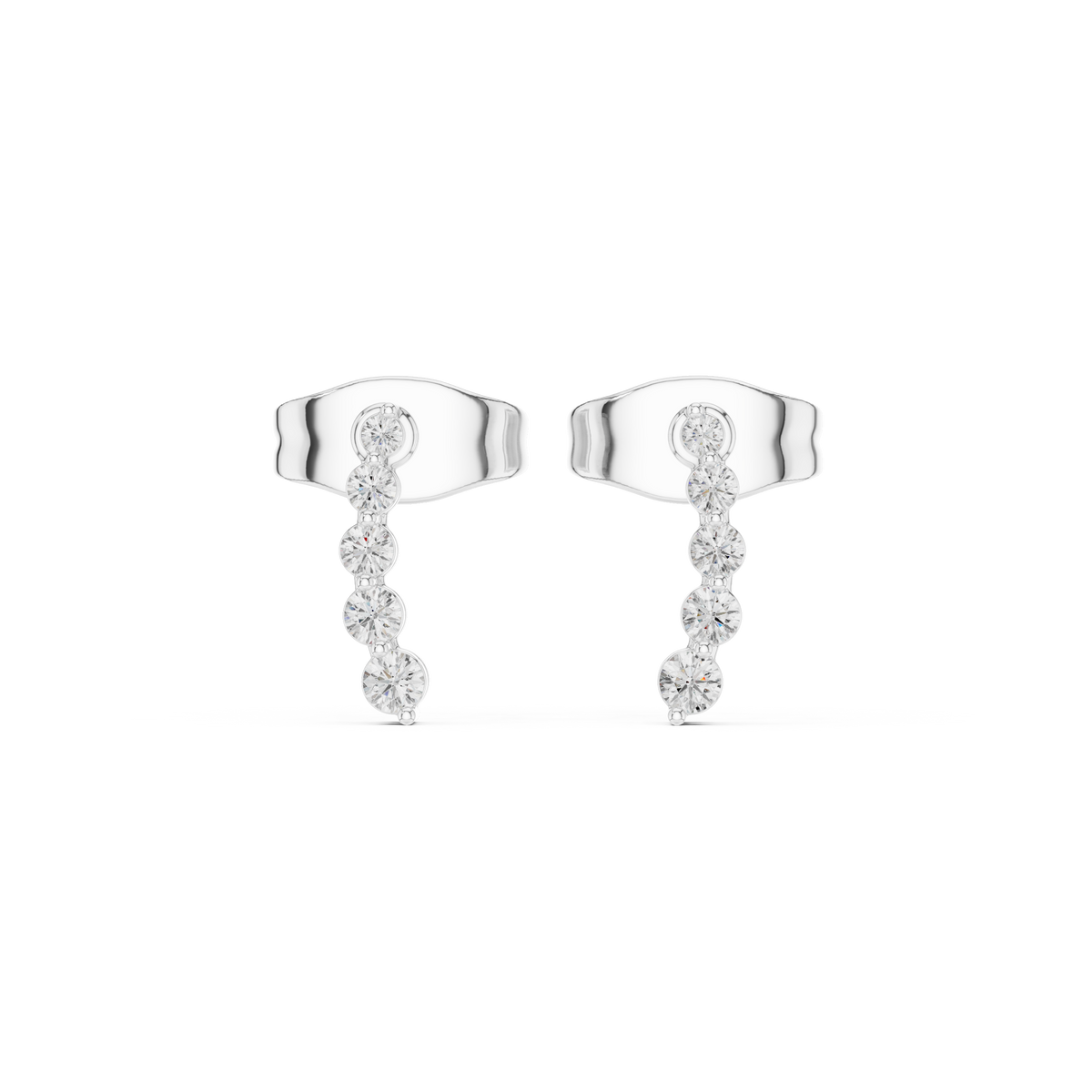 Elvara Round Diamond Cascade Studs