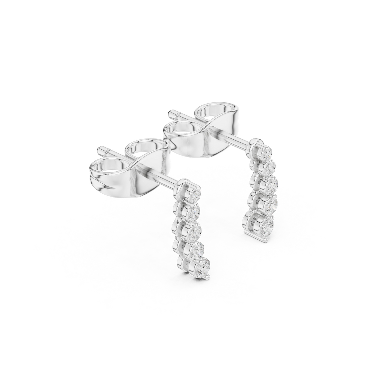 Elvara Round Diamond Cascade Studs